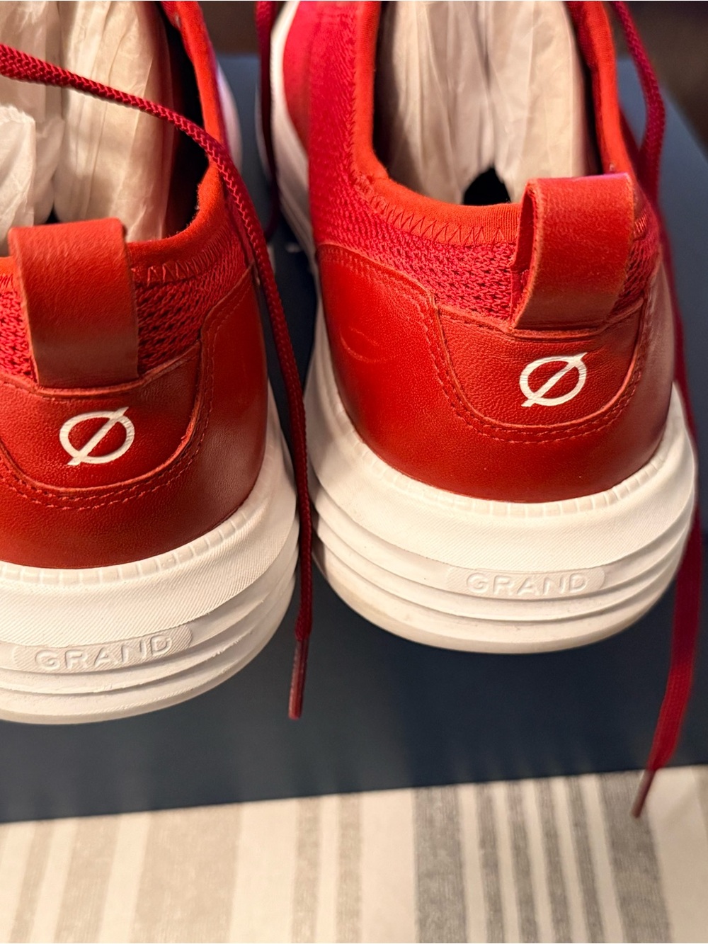 Cole Haan Red Mesh Lace-Up Sneakers - Picture 5 of 7